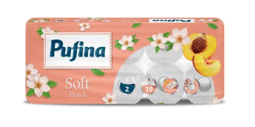 Pufina Soft Peach Toalettpapír – 2 réteg, 10 tekercs