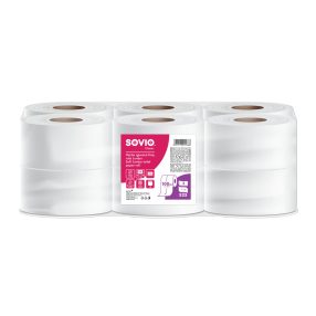   SOVIO toalettpapír 100 méter 18cm átmérő 2 rétegű 12tekercs/csomag 100% cellulóz