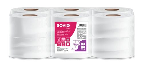 SOVIO toalettpapír 100 méter 18cm átmérő 2 rétegű 12tekercs/csomag 100% cellulóz